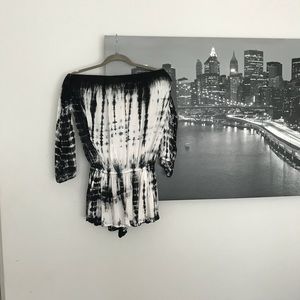 black and white romper